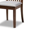 Baxton Studio Marian Modern and Contemporary Grey Fabric and Walnut Brown Finished Wood 5-Piece Dining Set 174-9879-10899-Zoro